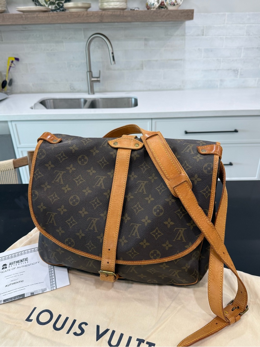 Louis Vuitton Brown Monogram Canvas Saumur 35 Messenger Bag